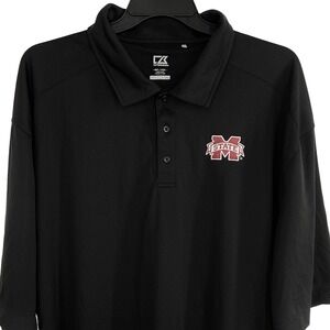 Cutter & Buck Mississippi State Bulldogs Polo Shirt Mens‎ 4XT Black